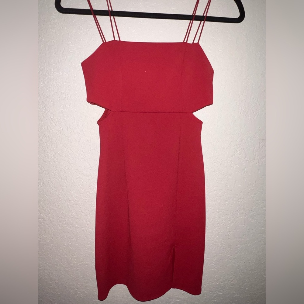 Red mini cocktail dress